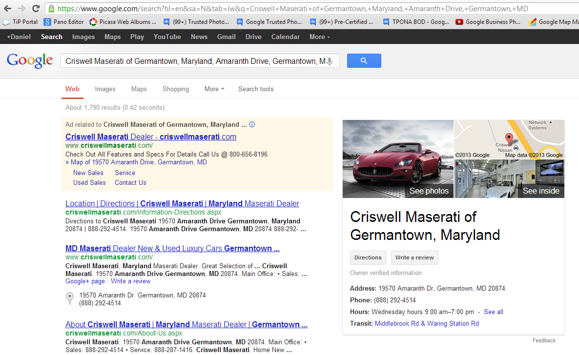 Google automotive virtual tour search